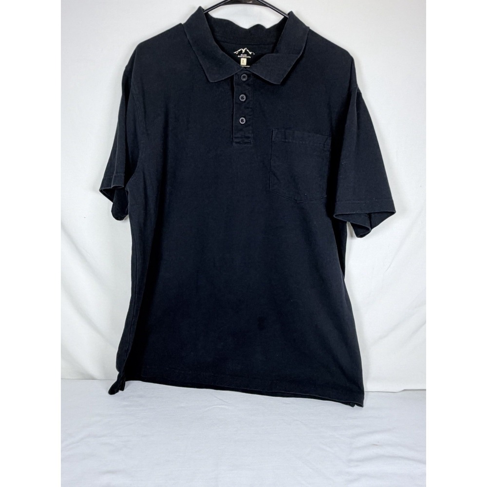 Blue Mountain Men's Polo Shirt Large Navy Blue Short Sleeve Casual
